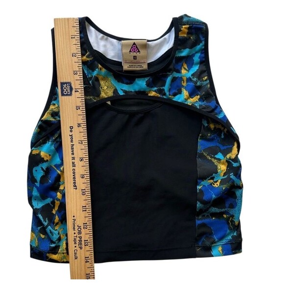 Nike ACG Crop Top AOP CU0262-010 Blue Black Size XS Sport Bra Compression - Picture 5 of 10